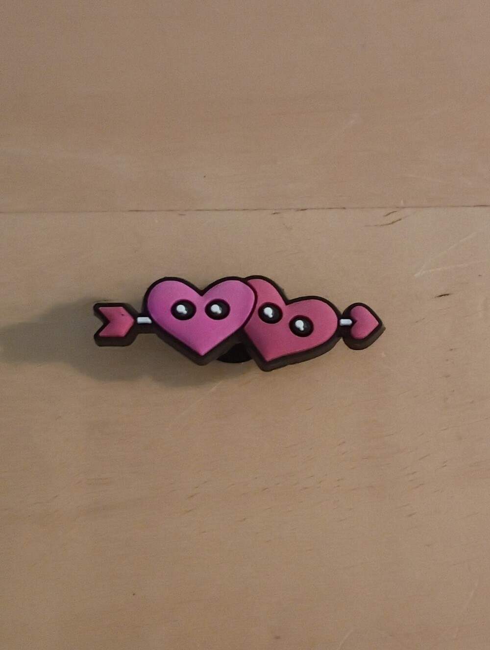 10 for $10 Jibbitz Croc Charms - Pink Double Heart w/ Arrow - New Shoe Charm